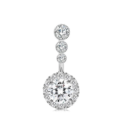 1PCS Crystal Belly Button Rings Surgical Steel Heart Navel Piercing