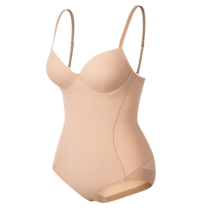 Postpartum Waist Trainer Shapewear for Women Tummy Control Dress Backless Bodysuit Tops Body Shaper with Built-in Bra