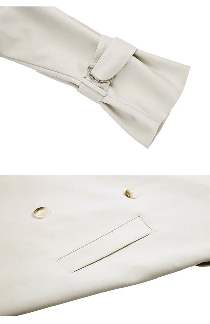 Autumn Long Soft Flowy Trench Coat for Women Sashes Sleeve Double Breasted Korean Fashion