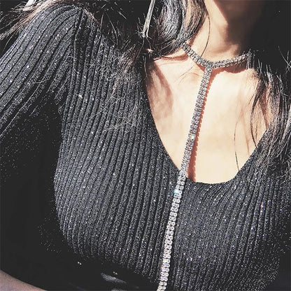 Rhinestone Choker Crystal Gem Luxury Choker Necklace for Women
