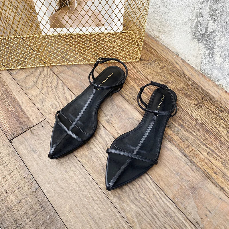 Summer Minimalist Design Flat Sandals European and American Model Style Women's Shoes