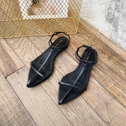 Summer Minimalist Design Flat Sandals European and American Model Style Women's Shoes