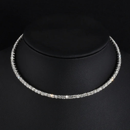 Rhinestone Choker Necklaces Torques Collar Women Statement Jewelry