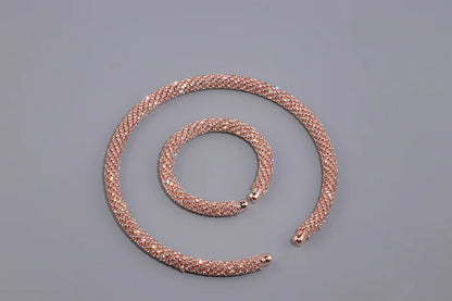 2024 New Disign Luxury Crystal Collar Necklace Gold/Silver Plated Rhinestone Torques Choker Necklaces For Women Wedding Jewelry