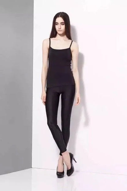 Women's Shiny Black Leggings Gloss Pants Shaping Leggings Panty hoses For Women