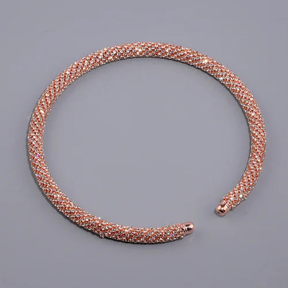 2024 New Disign Luxury Crystal Collar Necklace Gold/Silver Plated Rhinestone Torques Choker Necklaces For Women Wedding Jewelry