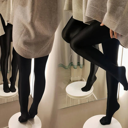 Women's Shiny Black Leggings Gloss Pants Shaping Leggings Panty hoses For Women