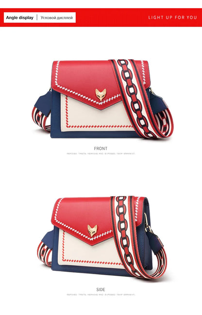 Women Fashion Crossbody Bag Lady Split Leather +PU Small Shoulder Bag Colorful Flap Bag