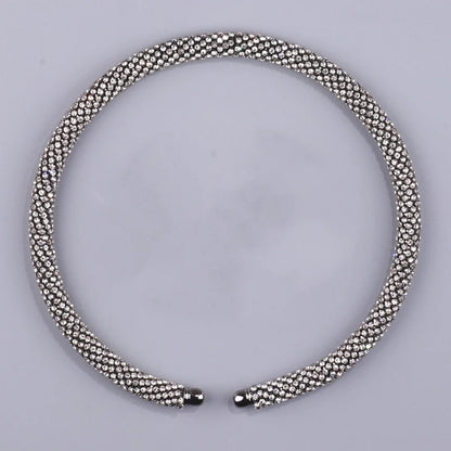 2024 New Disign Luxury Crystal Collar Necklace Gold/Silver Plated Rhinestone Torques Choker Necklaces For Women Wedding Jewelry