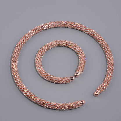 2024 New Disign Luxury Crystal Collar Necklace Gold/Silver Plated Rhinestone Torques Choker Necklaces For Women Wedding Jewelry