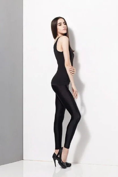 Women's Shiny Black Leggings Gloss Pants Shaping Leggings Panty hoses For Women