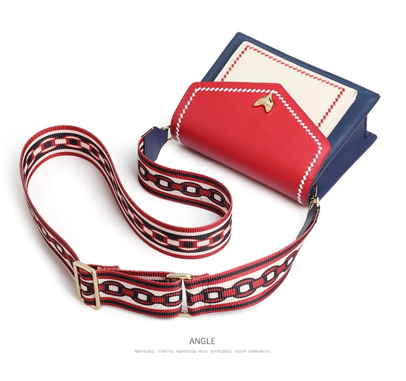 Women Fashion Crossbody Bag Lady Split Leather +PU Small Shoulder Bag Colorful Flap Bag