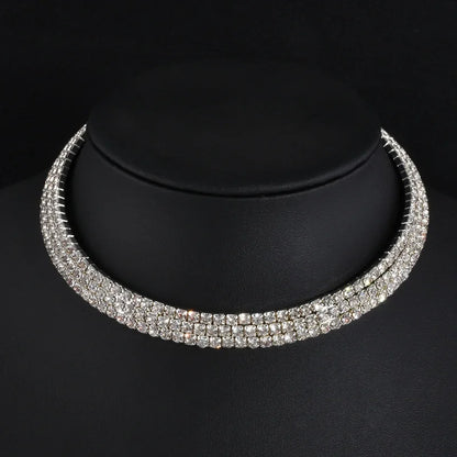 Rhinestone Choker Necklaces Torques Collar Women Statement Jewelry