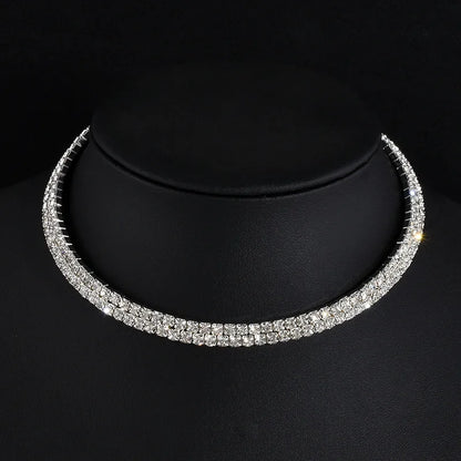 Rhinestone Choker Necklaces Torques Collar Women Statement Jewelry