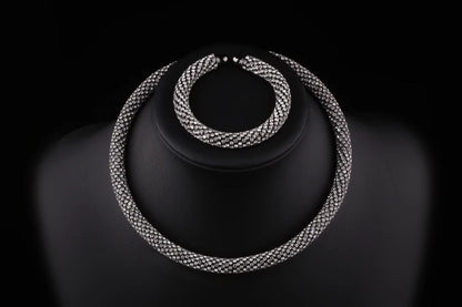 2024 New Disign Luxury Crystal Collar Necklace Gold/Silver Plated Rhinestone Torques Choker Necklaces For Women Wedding Jewelry