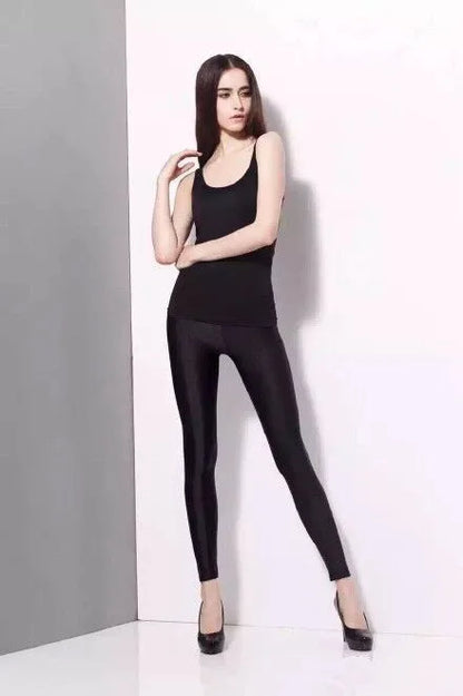 Women's Shiny Black Leggings Gloss Pants Shaping Leggings Panty hoses For Women