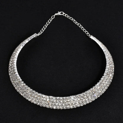 Rhinestone Choker Necklaces Torques Collar Women Statement Jewelry