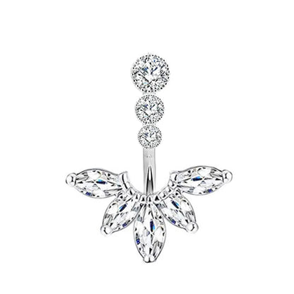 1PCS Crystal Belly Button Rings Surgical Steel Heart Navel Piercing