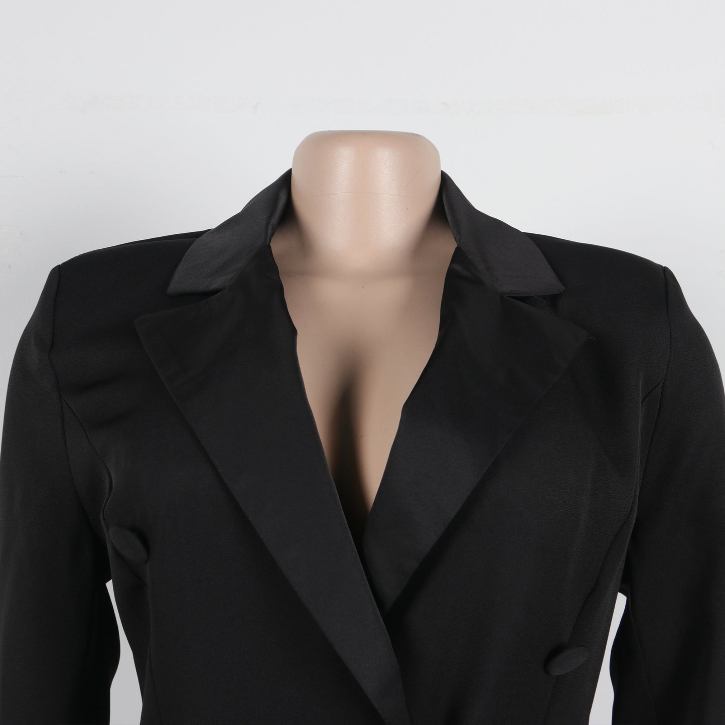 Women Blazer Dress Double Breasted Notched Long Sleeve Maxi Blazer Dress
