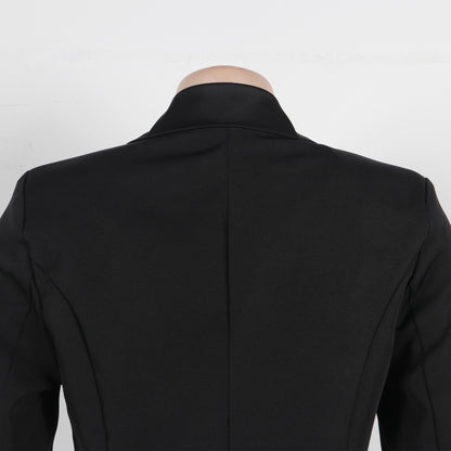 Women Blazer Dress Double Breasted Notched Long Sleeve Maxi Blazer Dress