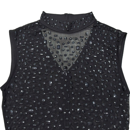 Cocktail Dress Diamonds Hot Rhinestones O-neck Women Sleeveless Bodycon Maxi Dress