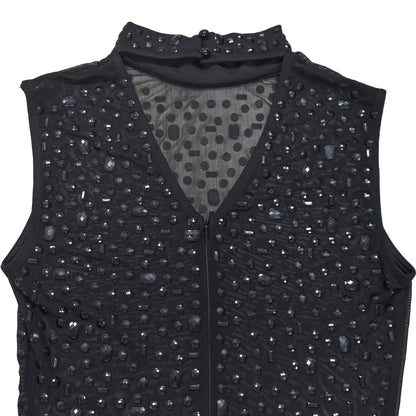 Cocktail Dress Diamonds Hot Rhinestones O-neck Women Sleeveless Bodycon Maxi Dress