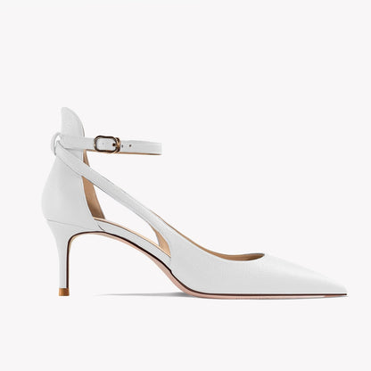Light Blue Strap Closed Toe Sandals Women's Stiletto Heel French Style Tied Pointed High Heels