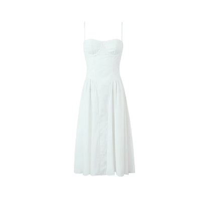 Ruched French Retro Square Collar Three-Dimensional Steel Ring Suspender Skirt