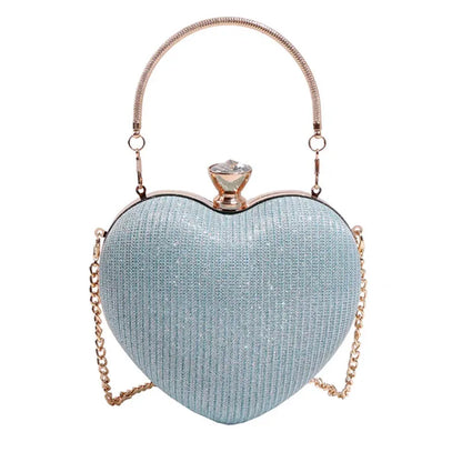 Gold Bright Silk Circular Evening Bag Women Banquet Clutch Rhinestone Chain Shoulder Bags