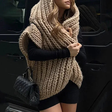 Loose Knitted Thickened Women's Cardigan Sleeveless Sweater Coat