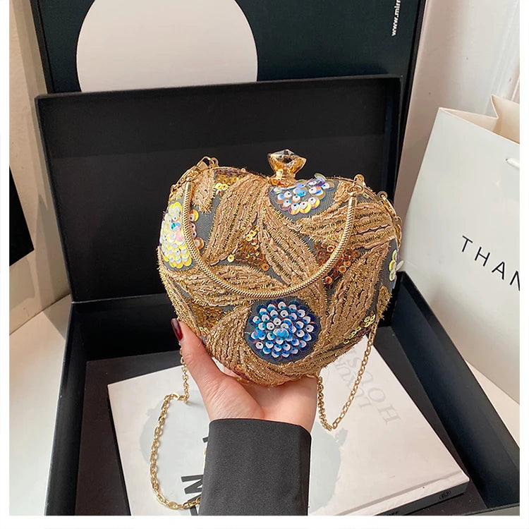 Luxury Gold Clutch Bags for Women Evening Purse Designer Crossbody Bag