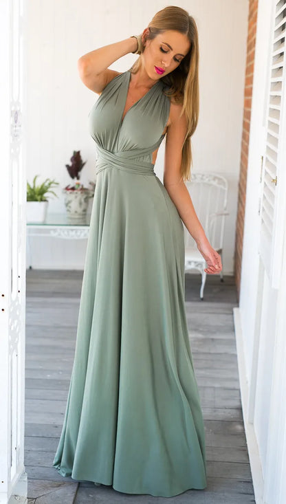 Multiway Wrap Convertible Boho Maxi Dress Bridesmaid Infinity Robe Dresses