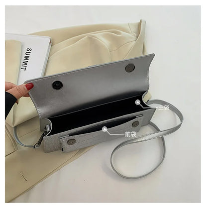 Ladies Shoulder Bag High Quality PU Stone Pattern Crossbody Bag for Women Armpit Clutch
