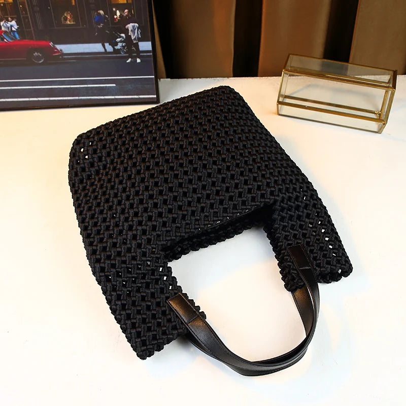 Woven Handbag Casual Commuter Mother-Child Bag Shoulder Underarm Bag