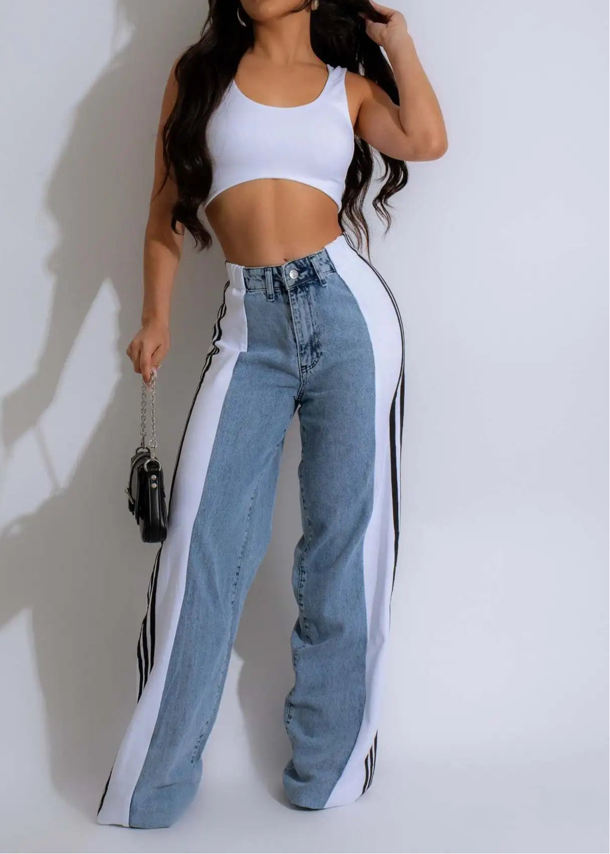 Wide Leg Jeans Cargo Pants Sexy Women High Waist Elegant Streetwear Denim Casual Straight Trousers