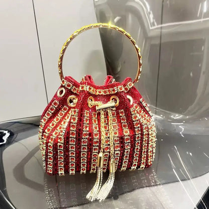 Wedding Party Clutch Purse Glitter Shiny Diamond Banquet Bag Chain Bag