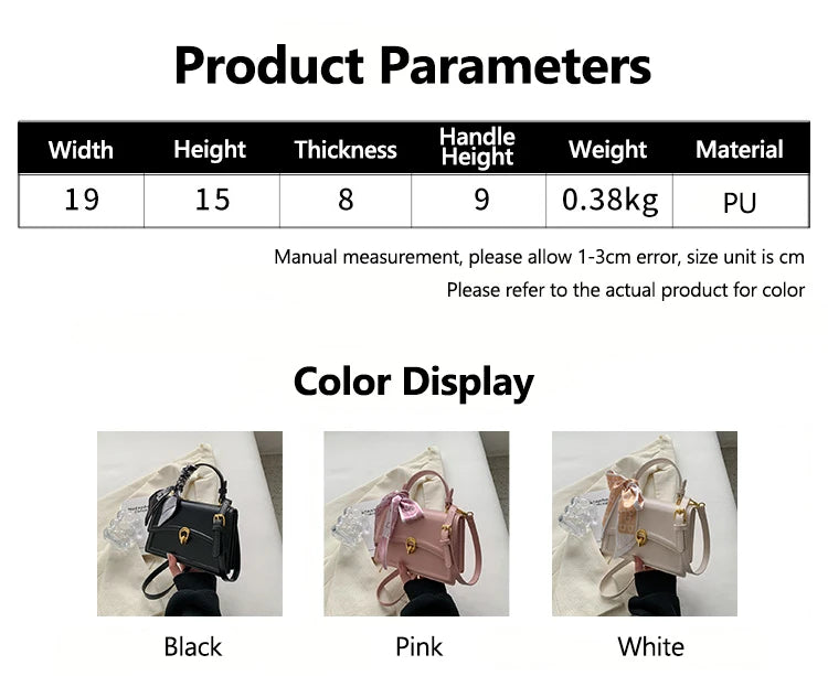 Scarf Bow Decor Lightweight Flap Bag, Business Casual Mini Women's Shoulder Bag