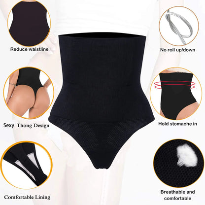 Seamless Thong Shapewear for Women Tummy Control Body Shaper Panties Girdle High Waist Briefs