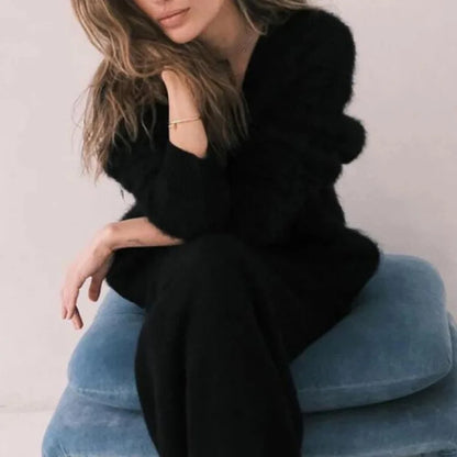 Women's Cardigans Korean Fashion V-neck Sweater Coat Long Sleeve Oversized Sweater