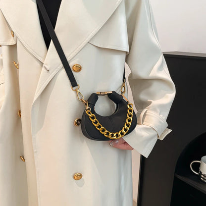 Mini PU Leather Saddle Shoulder Bag for Women Y2K Handbags and Purses Crossbody Bags