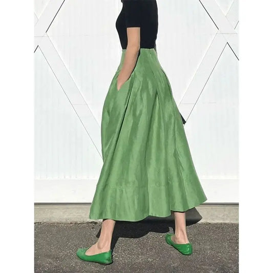 French elegant retro umbrella skirt fluffy skirt high quality ladies midi skirt