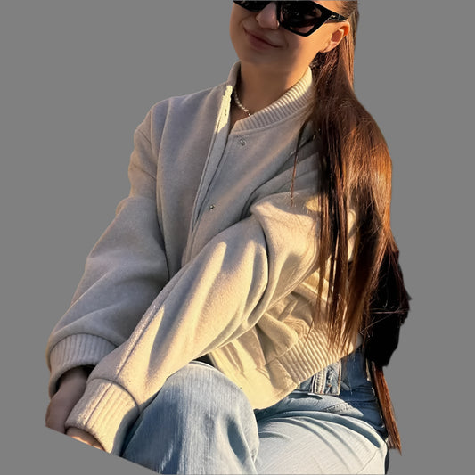 Cropped Bomber Jackets For Women Autumn Long Sleeve Baseball Jacket Woman Fashion Winter Button Aviator Jackets
