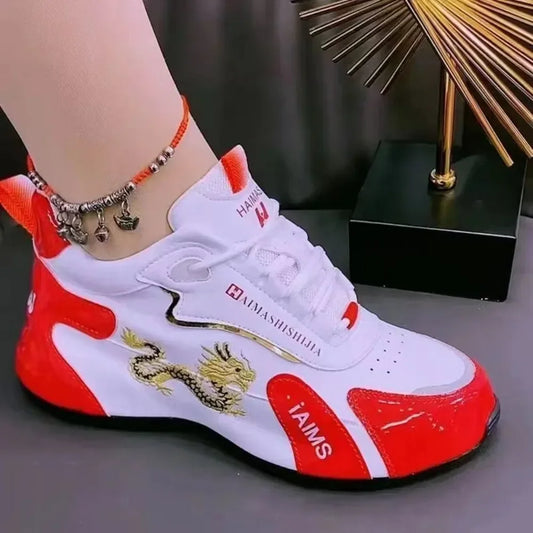 Women Designer Sneakers Leather Waterproof Casual Sports Shoes Women Lightweight Breathable Sneakers