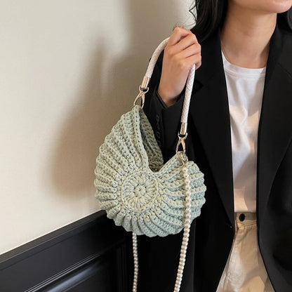 Luxury Hand-woven Shell Bag Women Seaside Conch Shell Messenger Bag