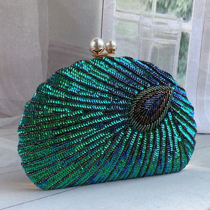 Retro Heavy Craft Beaded Embroidery Evening Portable Bag
