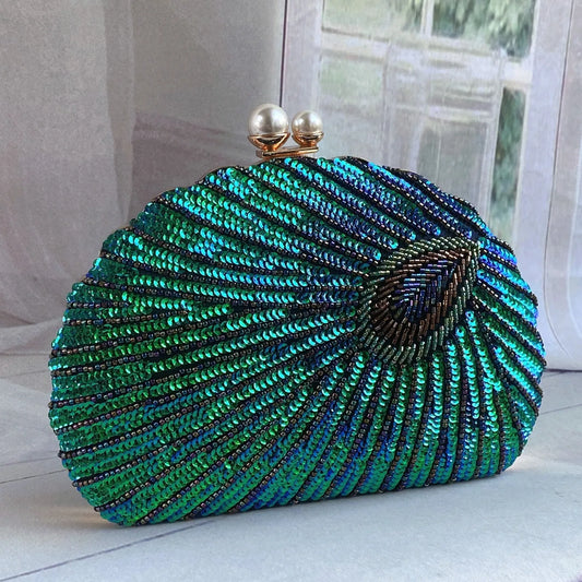 Retro Heavy Craft Beaded Embroidery Evening Portable Bag