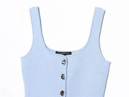 Chic Elastic Top Slim Elegant Knitted Women's Tops