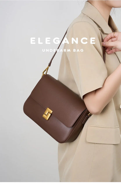 Genuine Leather Women Crossbody Bag Luxury Design Small Square Bag Cowhide Women's Bag