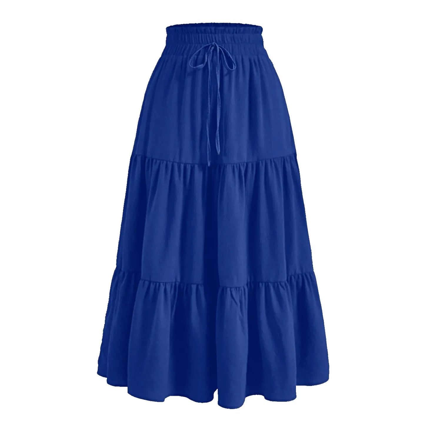 Women'S Boho Vintage Floral Print Maxi Skirt Elastic High Waist Pleated Flowy A Line Long Skirts