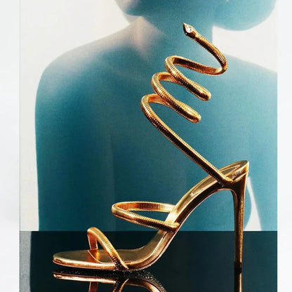 Ankle Strap Open Toe Narrow Band Women Sandals Thin High Heels Stripper Sexy Shoes
